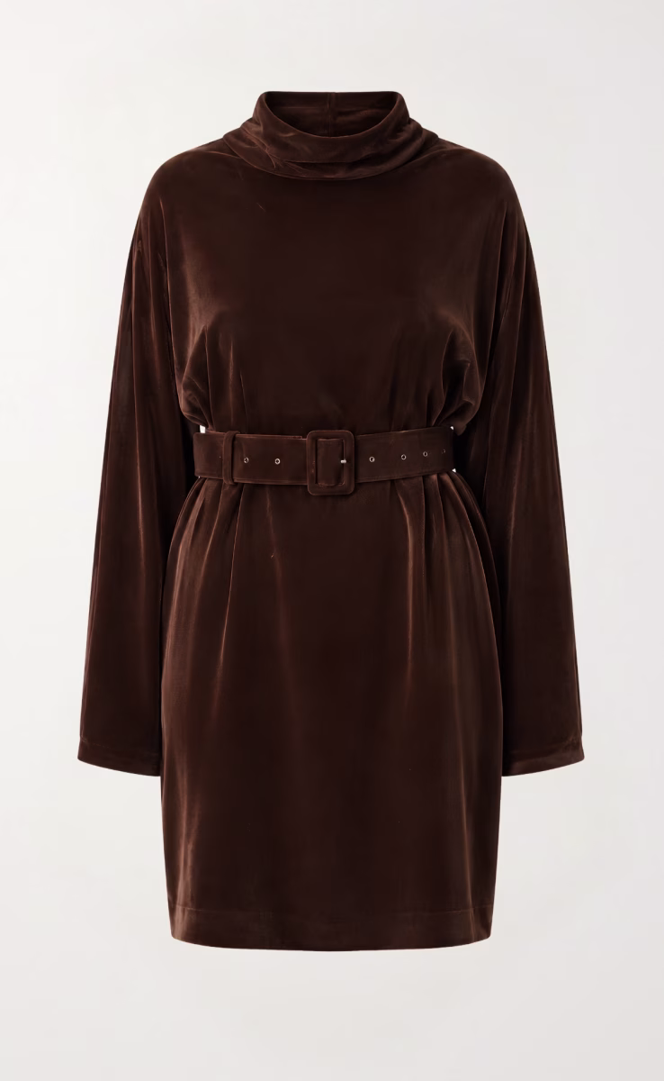 ICON MOCK DRESS BROWN