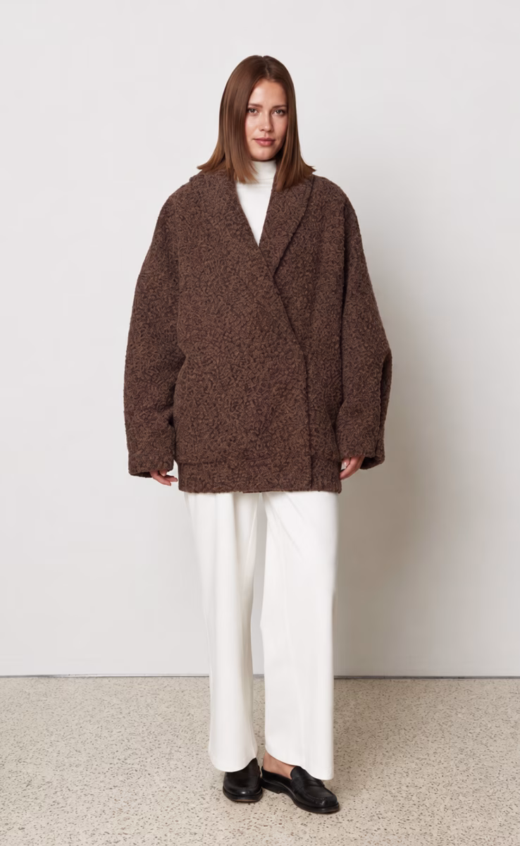 KNIT CARDIGAN BROWN