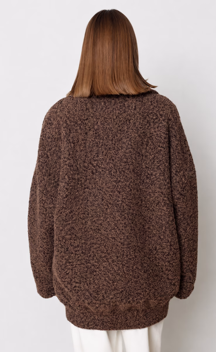 KNIT CARDIGAN BROWN
