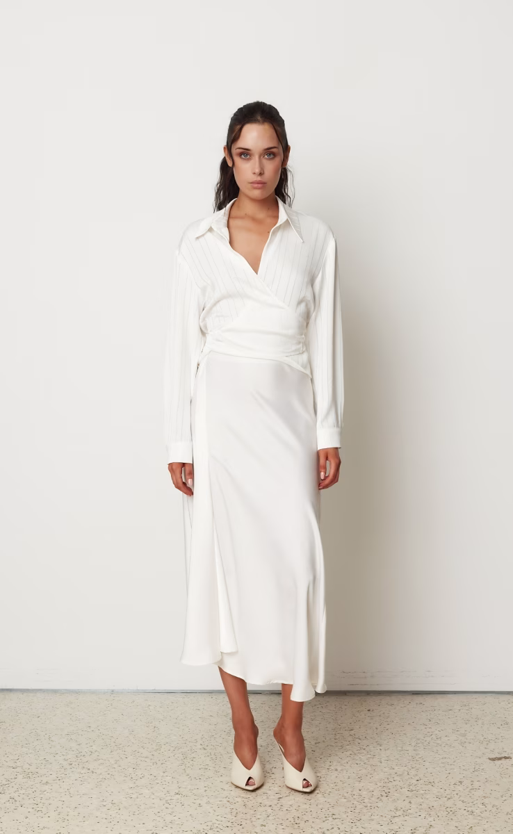 SLINKY WRAP SHIRT WHITE