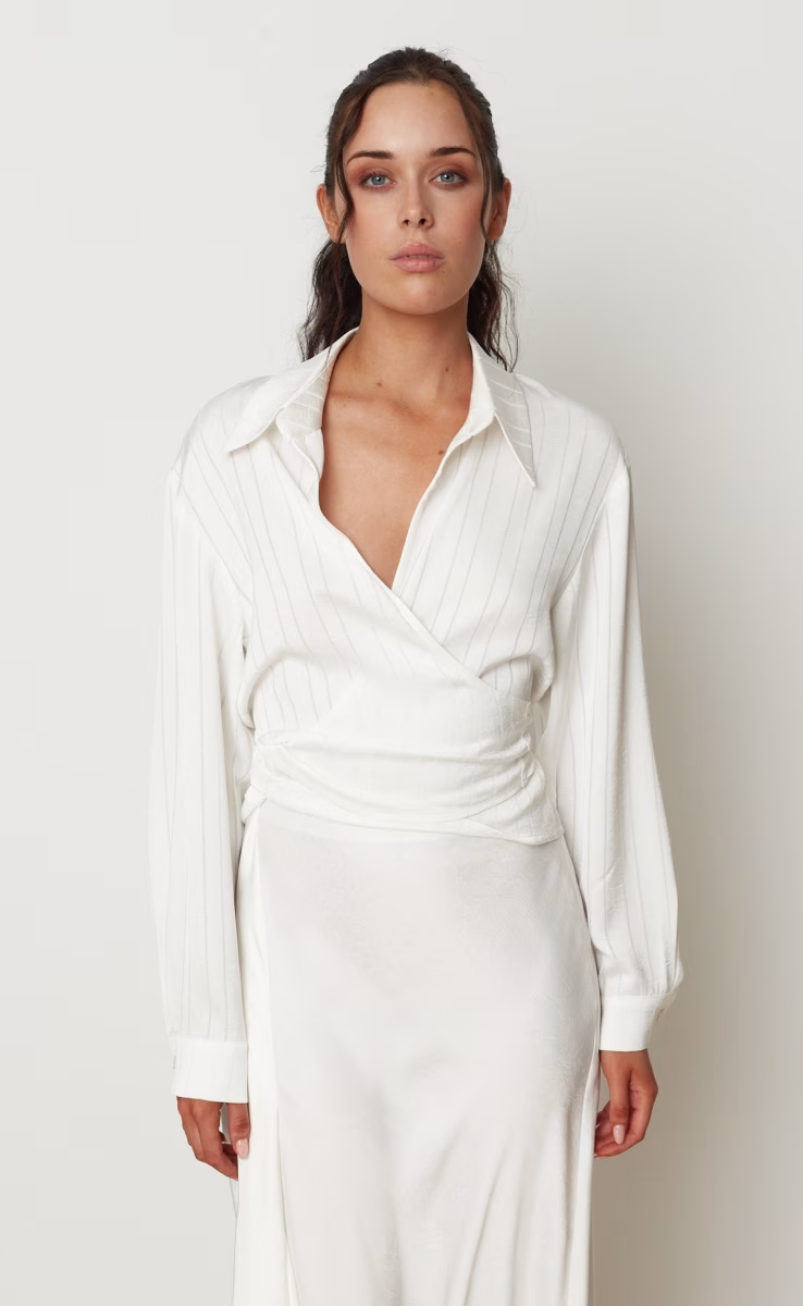 SLINKY WRAP SHIRT WHITE