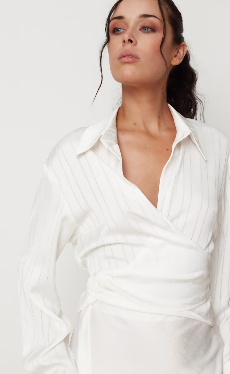 SLINKY WRAP SHIRT WHITE