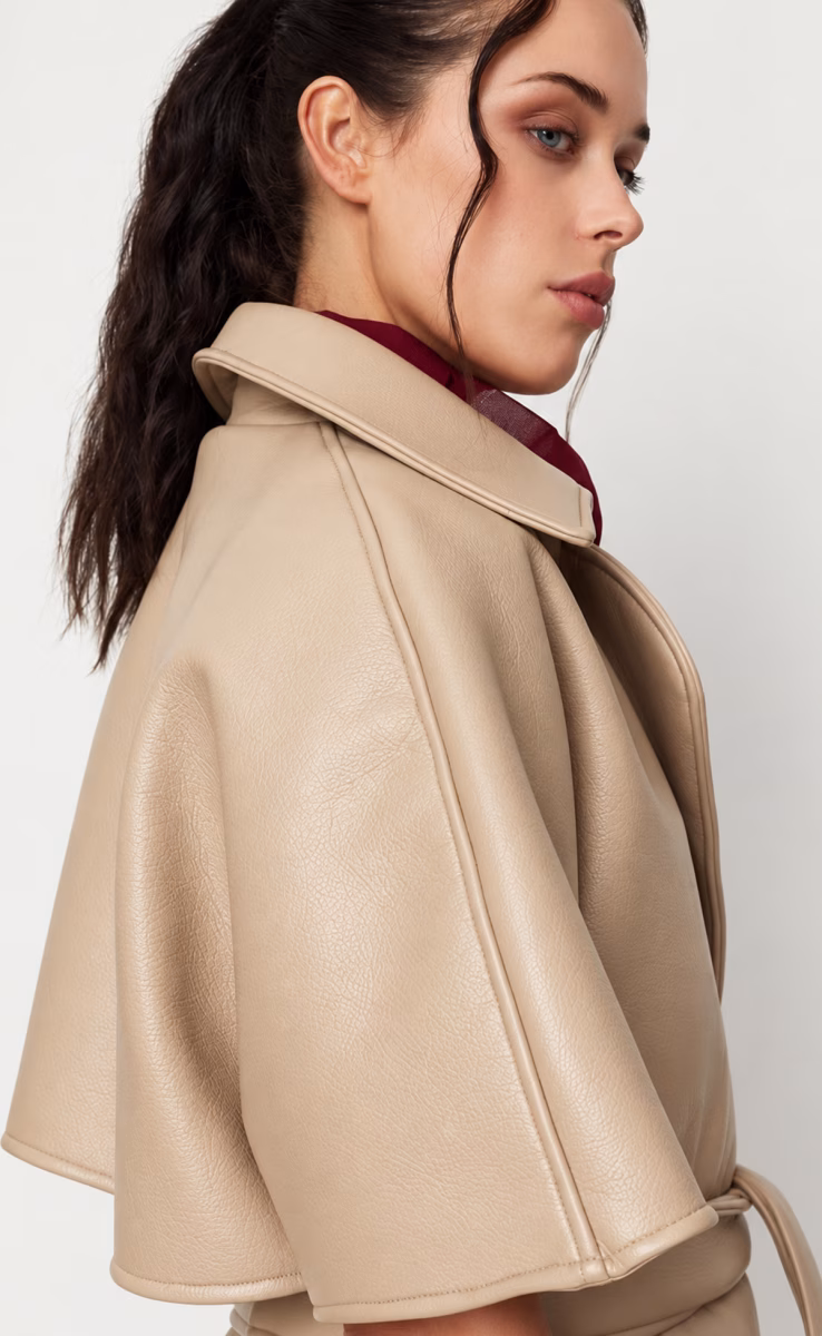 LEATHER TRENCH BEIGE