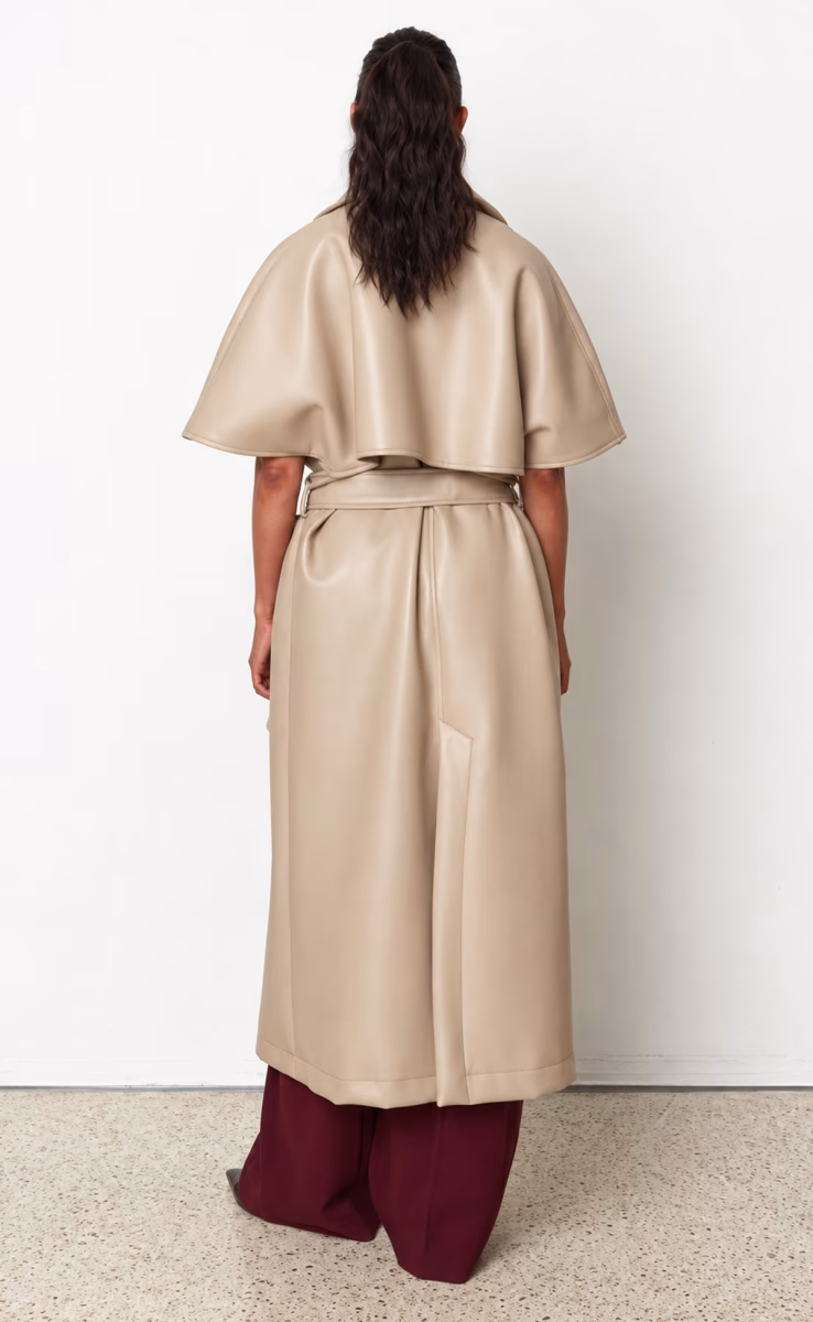 LEATHER TRENCH BEIGE
