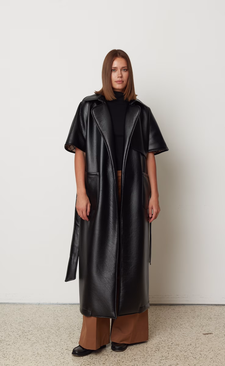LEATHER TRENCH BLACK