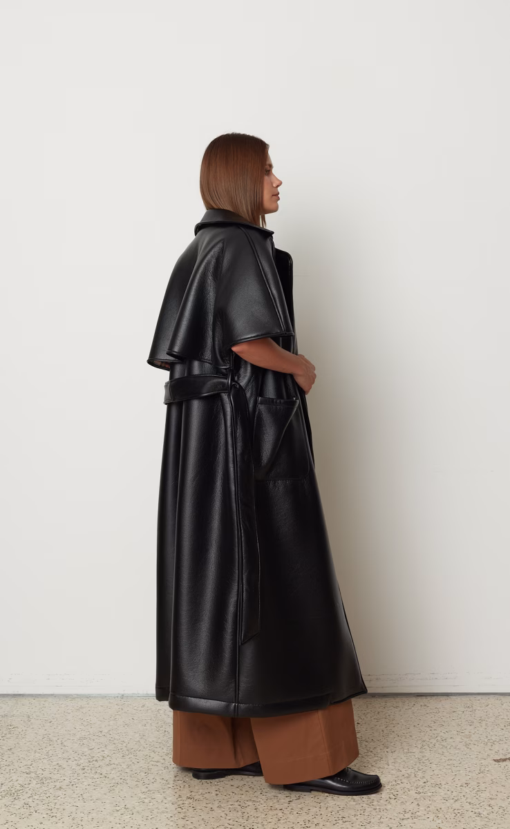 LEATHER TRENCH BLACK
