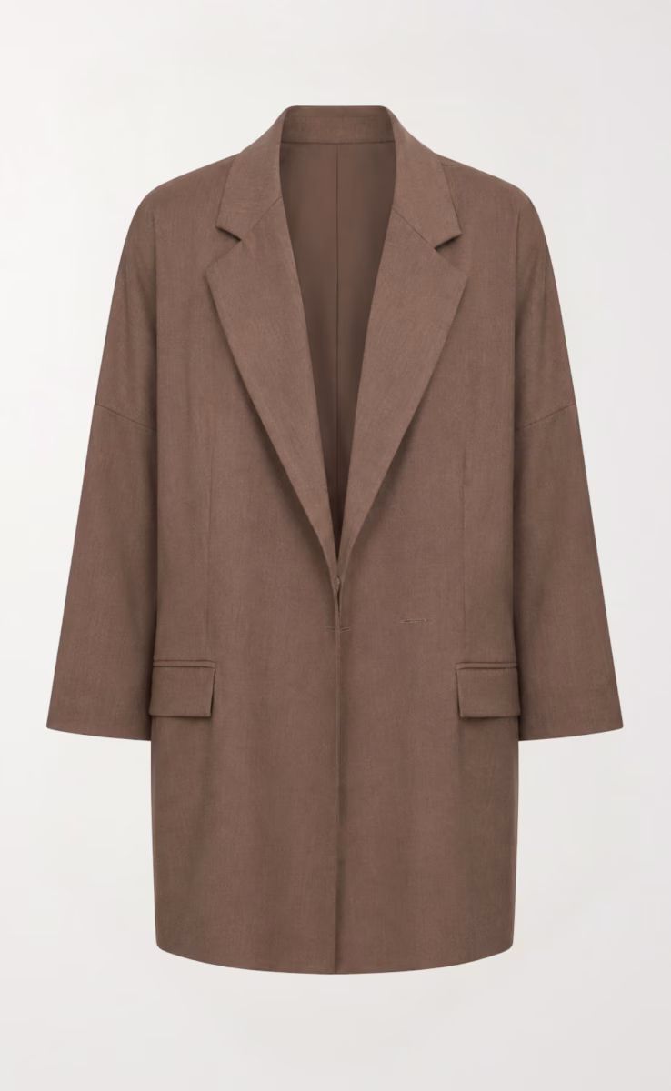 OVERSIZED BLAZERS W26225 MOCHA MELANGE