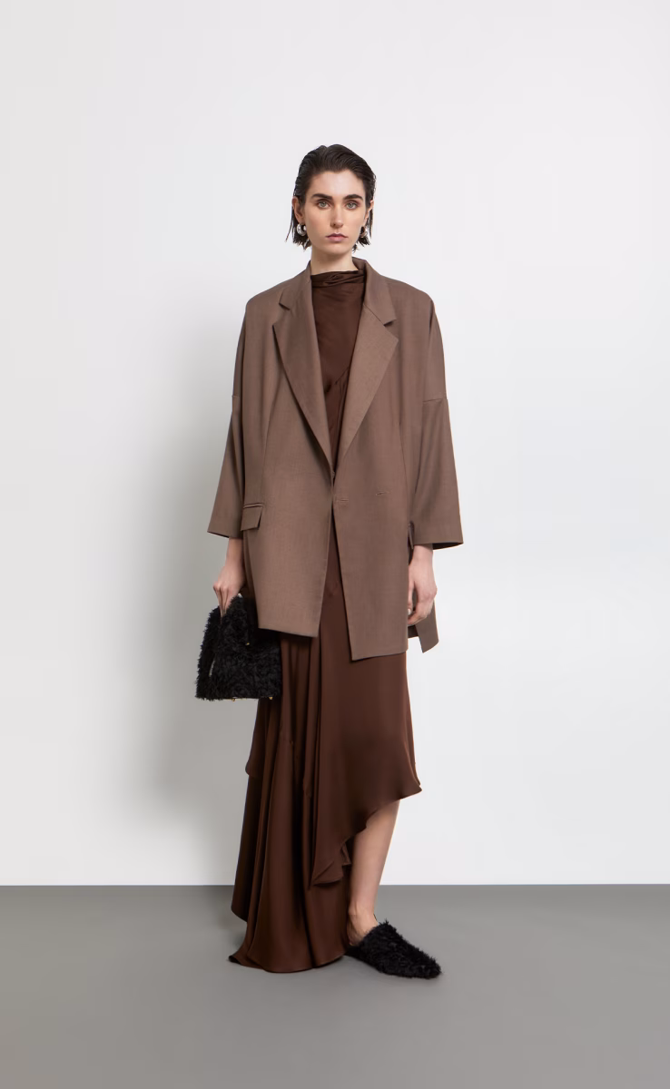 OVERSIZED BLAZERS W26225 MOCHA MELANGE