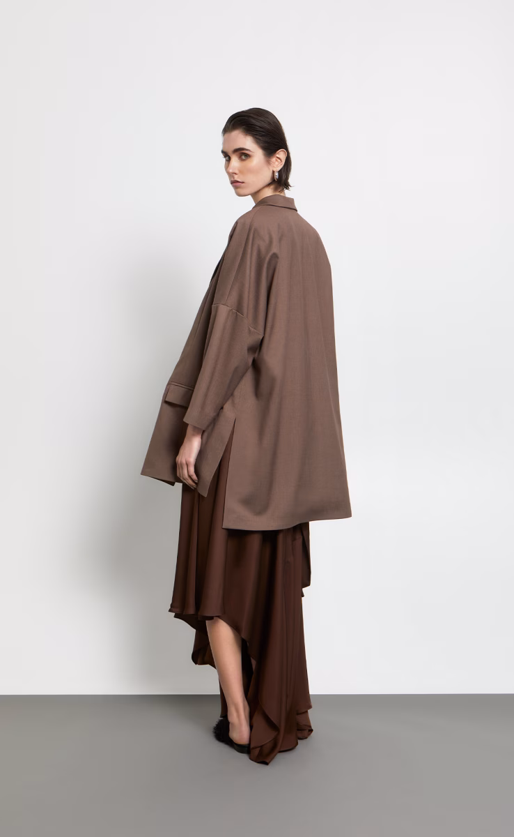 OVERSIZED BLAZERS W26225 MOCHA MELANGE