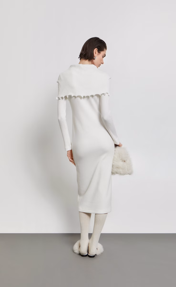 LONGSLEEVE DRESS W26242 OFF WHITE