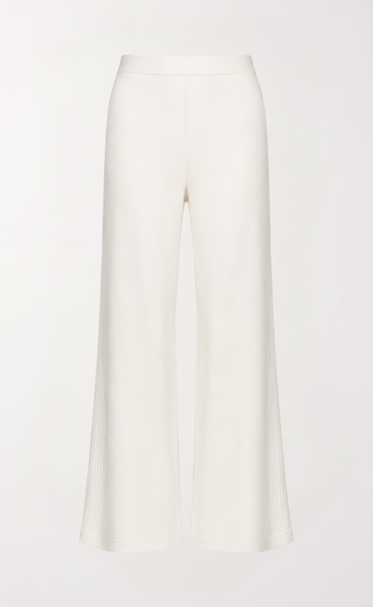 TROUSERS W26245 WITH ELASTIC WAISTBAND OFF WHITE