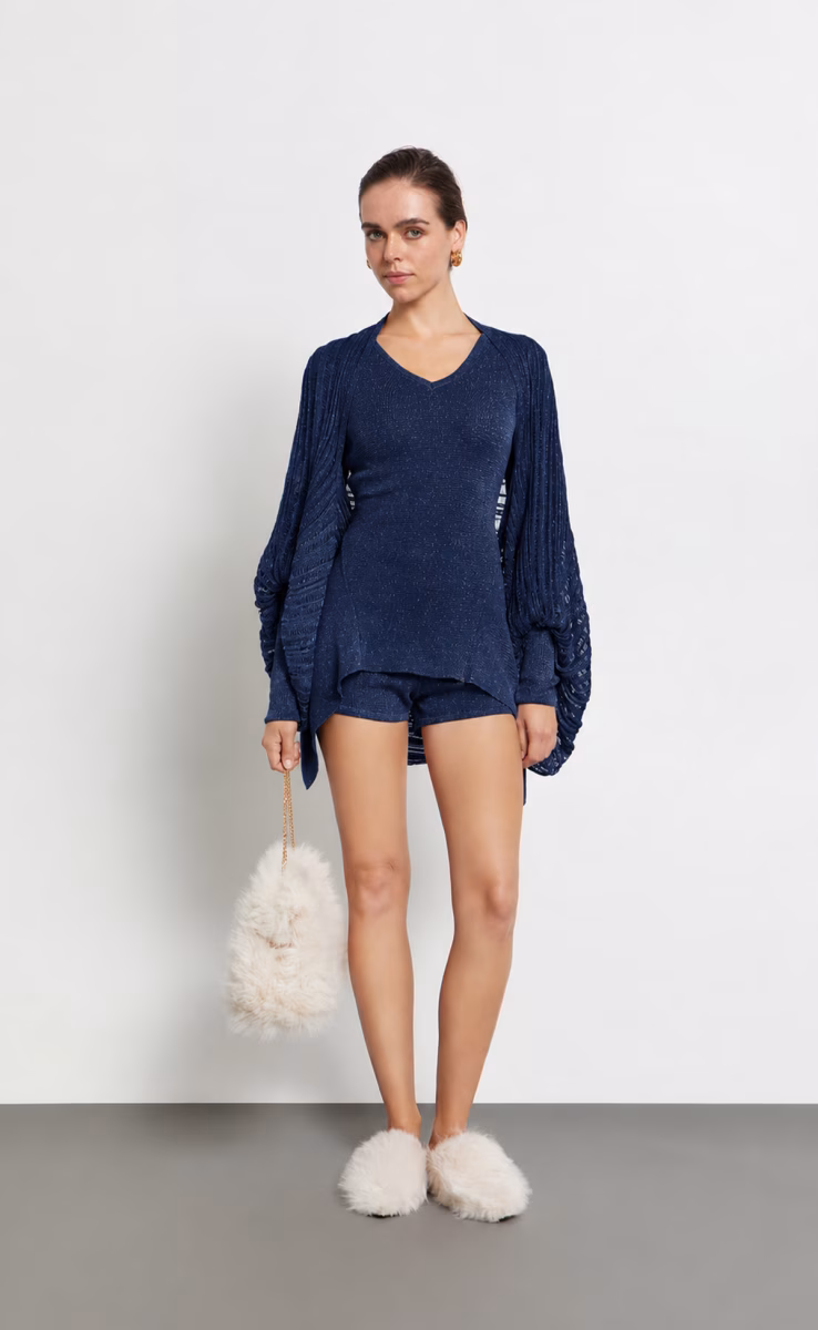 KNIT LUREX BOLERO W26962 NUIT BLUE