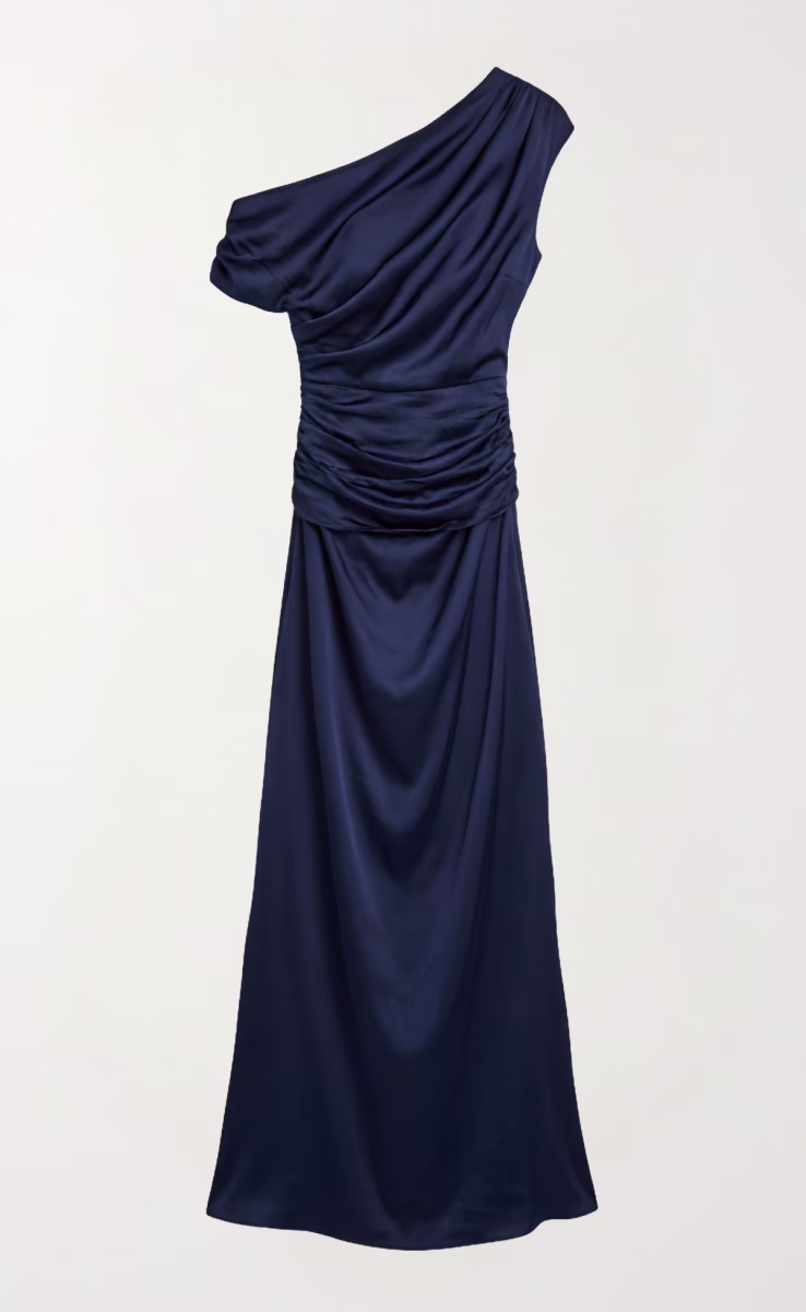 VIVIENNE SATIN MAXI DRESS NAVY
