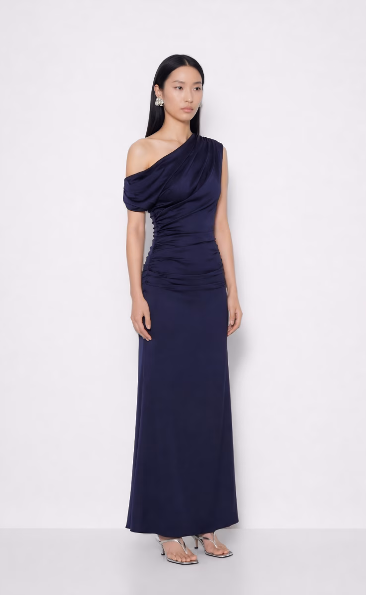 VIVIENNE SATIN MAXI DRESS NAVY