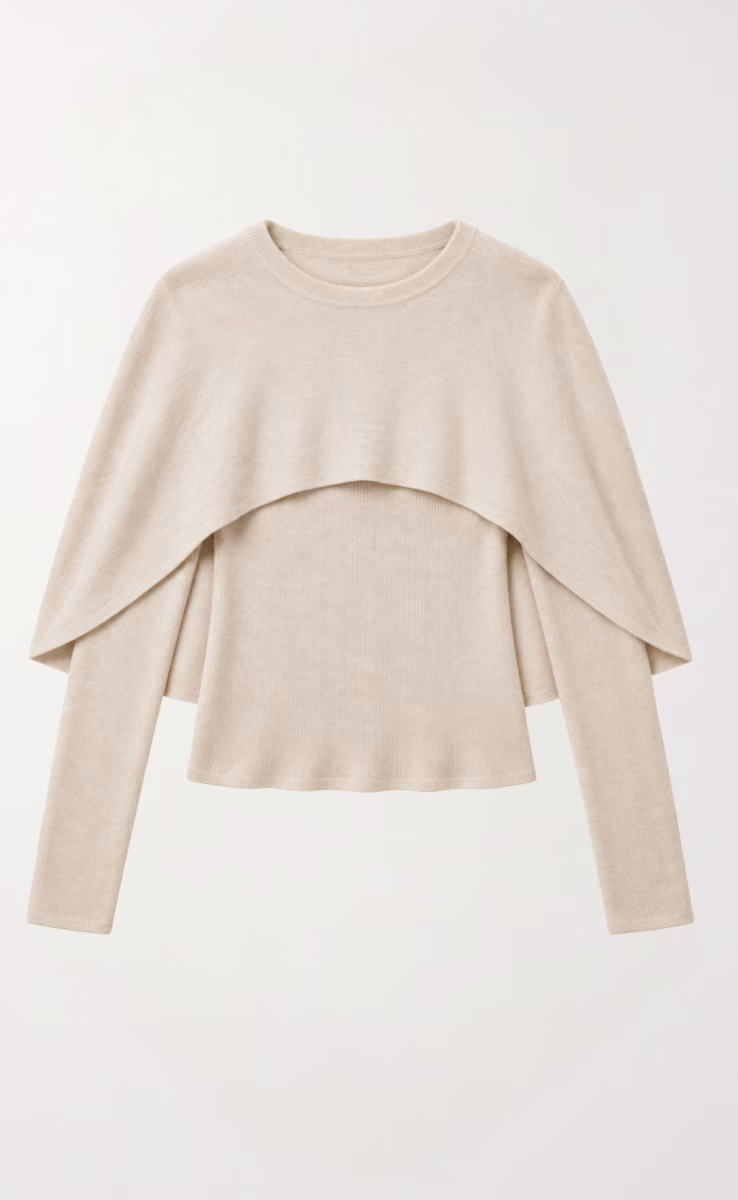 VICTORIA BEIGE KNIT TOP