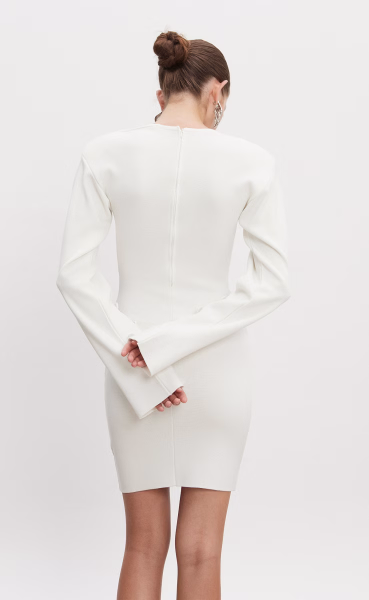 HEAVEN KNITTED MINI DRESS OFF WHITE