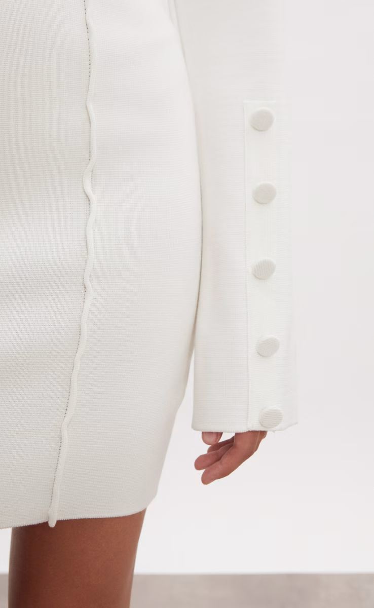 HEAVEN KNITTED MINI DRESS OFF WHITE