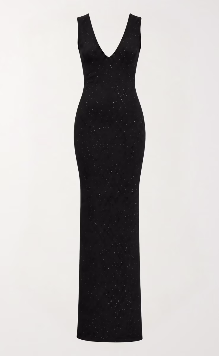 MAGNETIC KNITTED MAXI DRESS BLACK