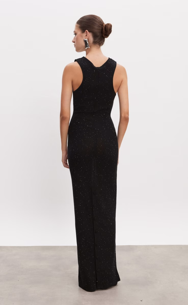 MAGNETIC KNITTED MAXI DRESS BLACK