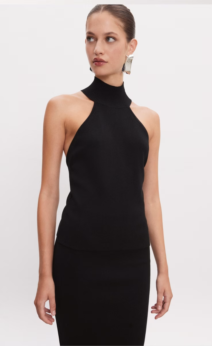 HEAVEN KNITTED TOP BLACK