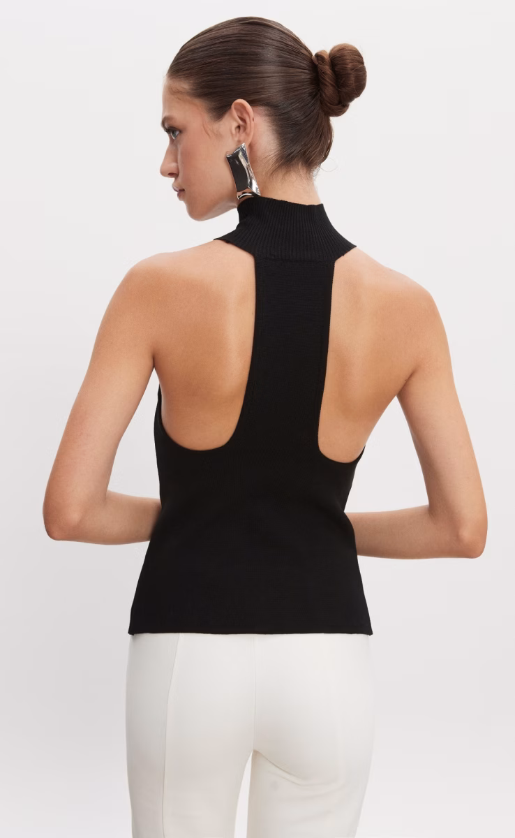 HEAVEN KNITTED TOP BLACK