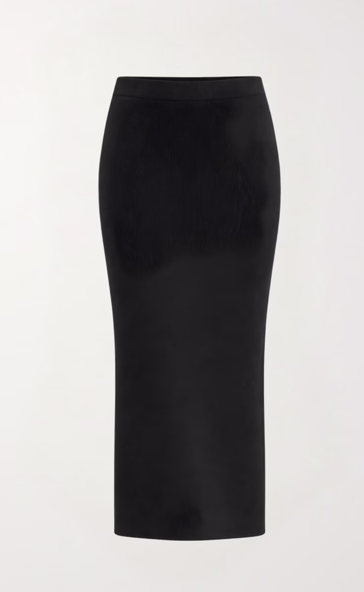 HEAVEN KNITTED MIDI SKIRT BLACK
