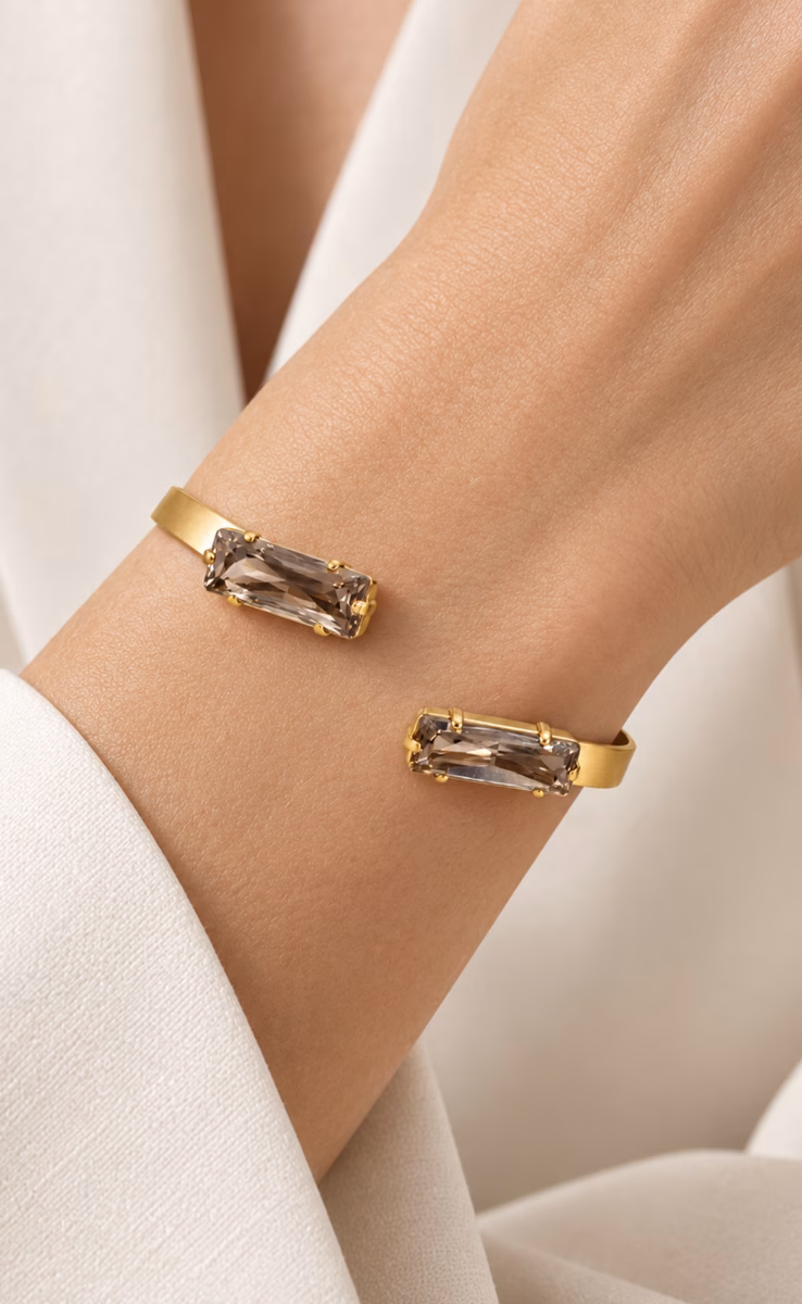 DOUBLE GOLDEN CRYSTALS BRACELET