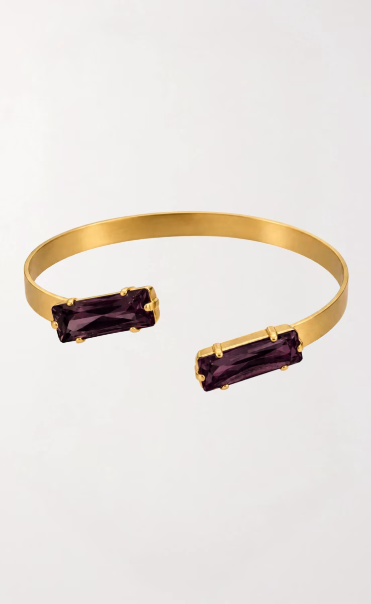 DOUBLE AMETHYST CRYSTALS BRACELET