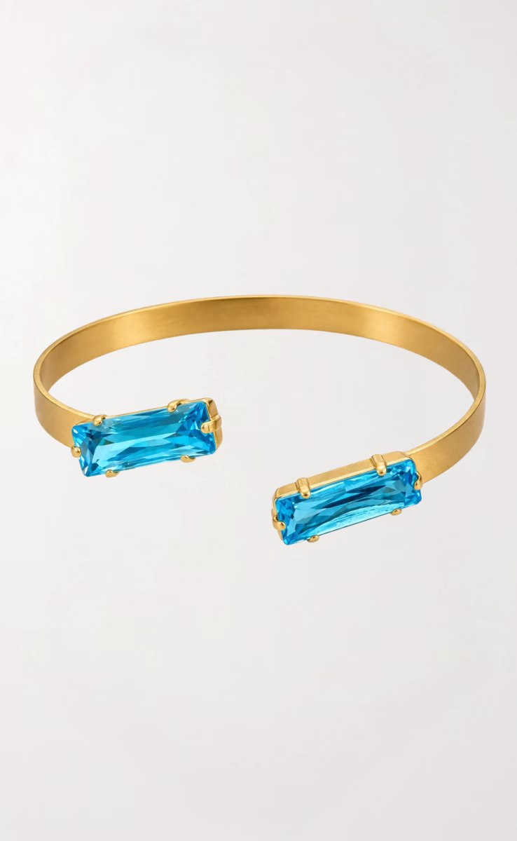 DOUBLE AQUA CRYSTALS BRACELET
