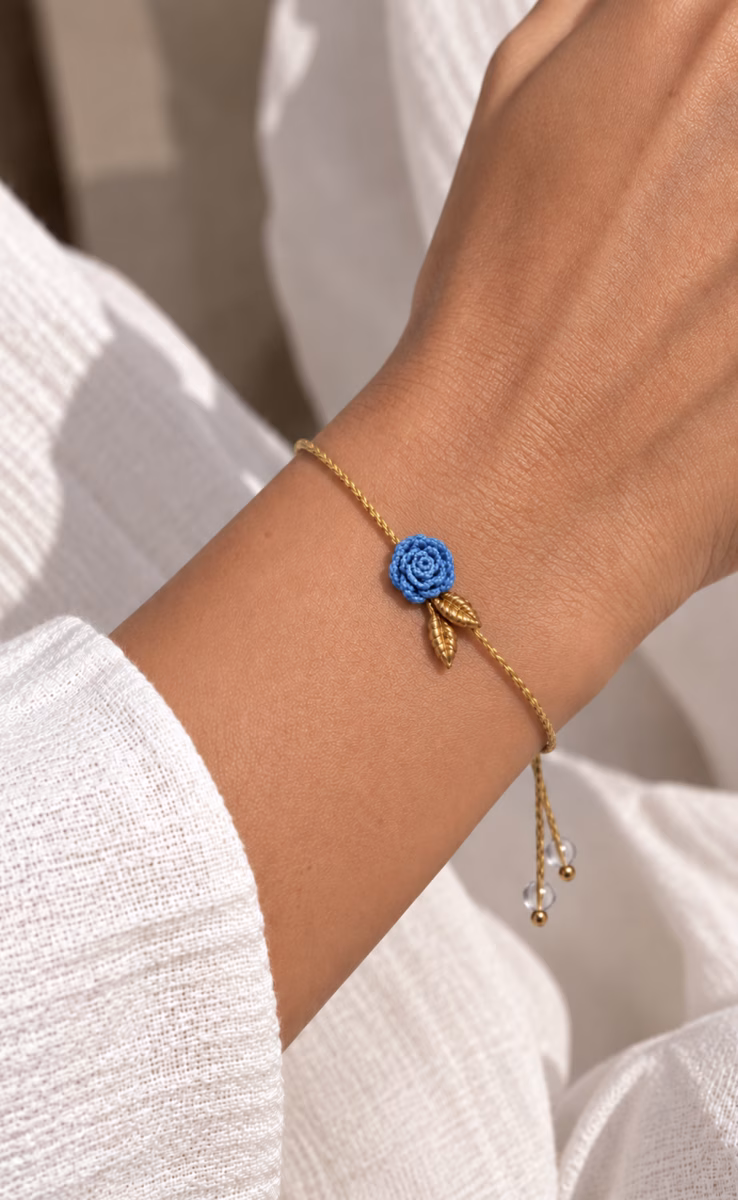 BRACELET ROSE SMALL DENIM