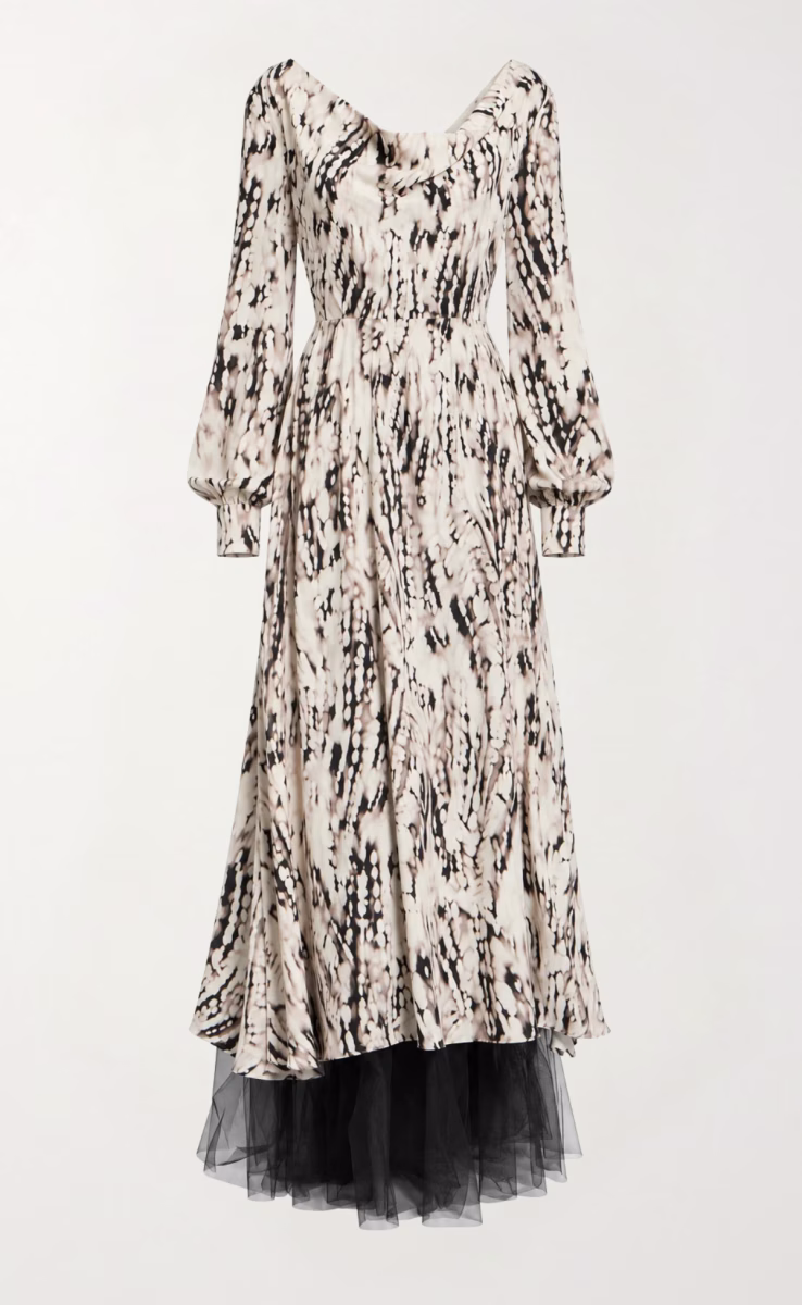 MIDI DRESS ABSTRACT PRINT