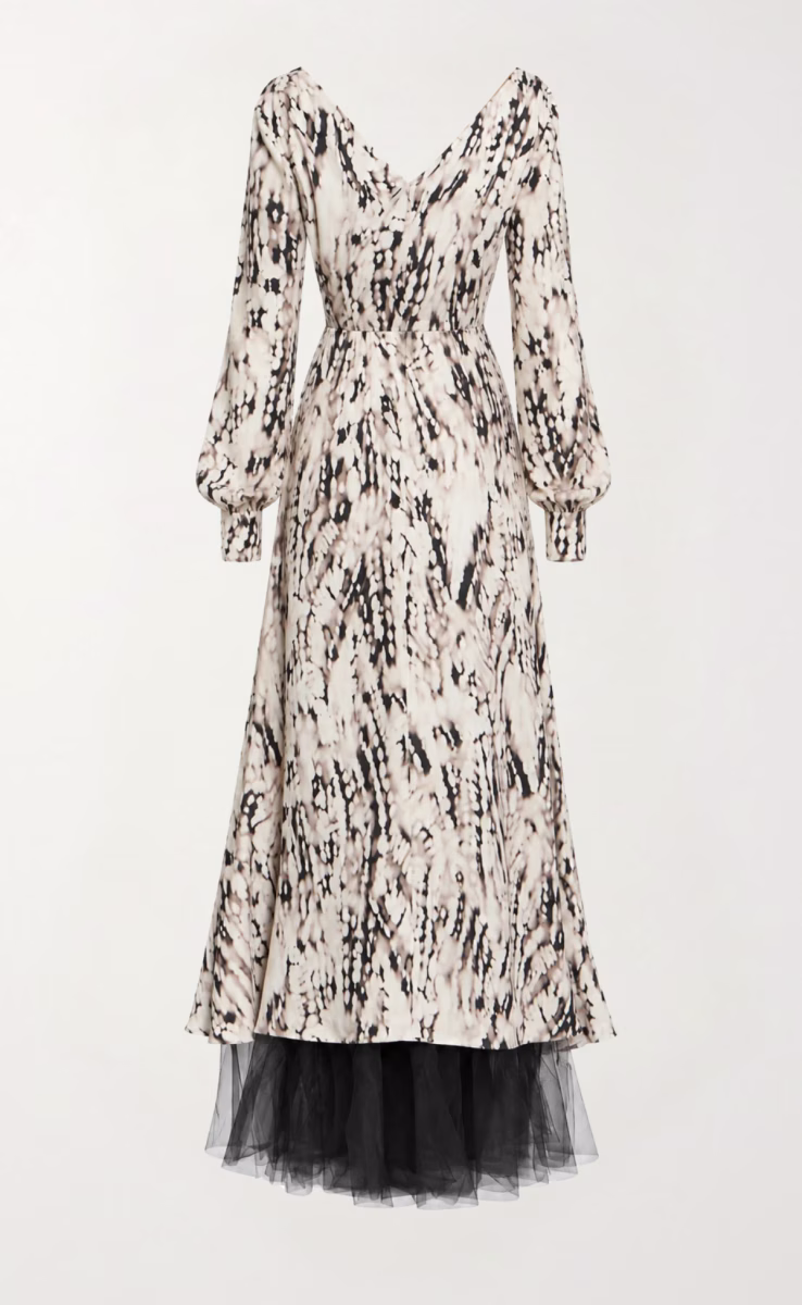 MIDI DRESS ABSTRACT PRINT