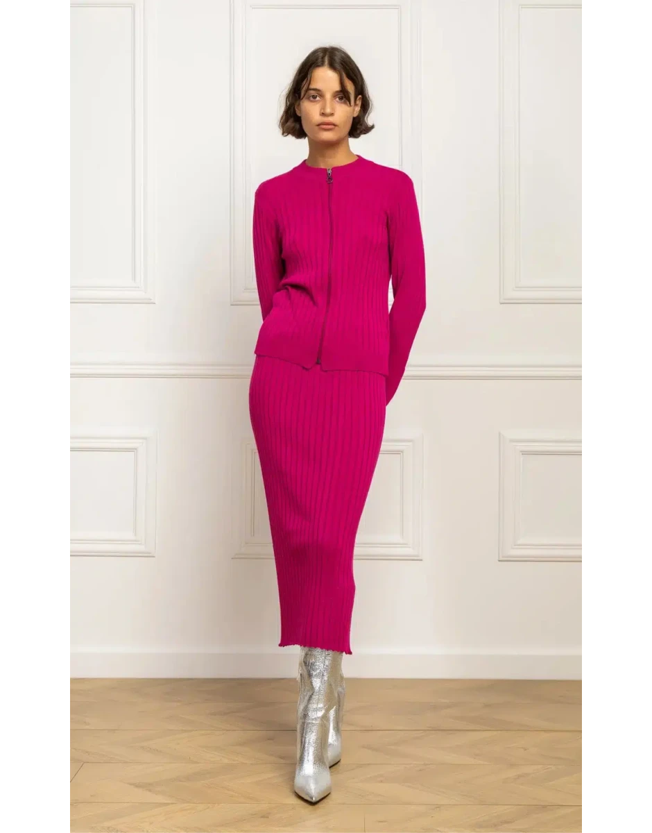 BAMINI KNIT JUMPER ΦΟΥΞΙΑ