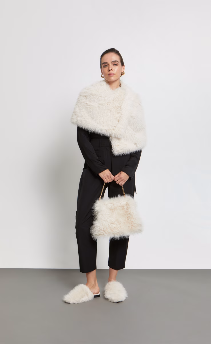 FUR CAPELETTE W26296 ECRU