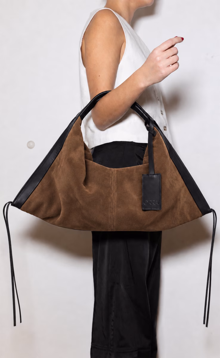 ΤΣΑΝΤΑ GRACE SUEDE ΚΑΦΕ
