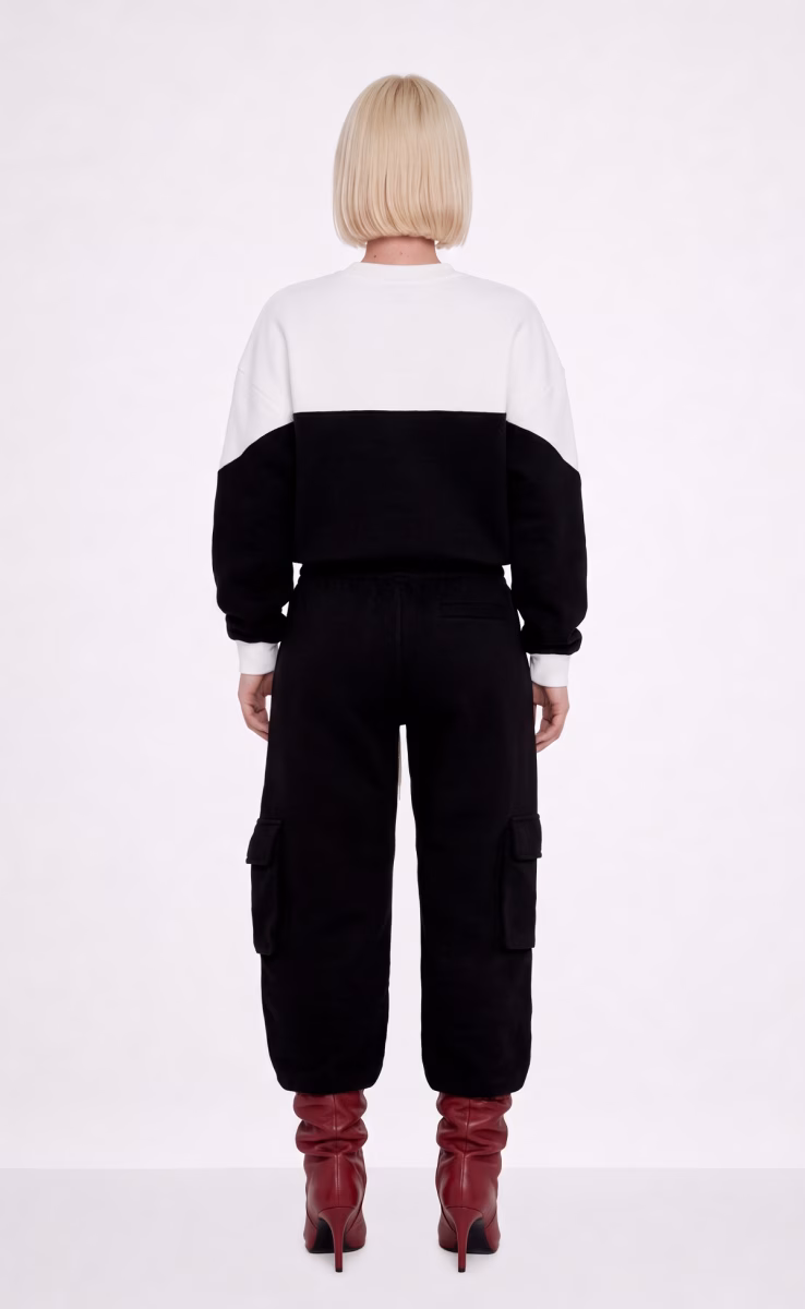 STEVIE BLACK CARGO JOGGER PANTS