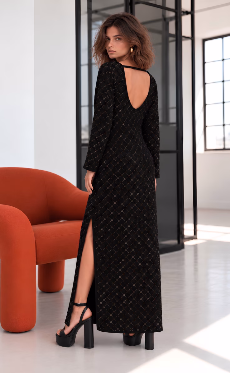 DRESS BLACK GOLD