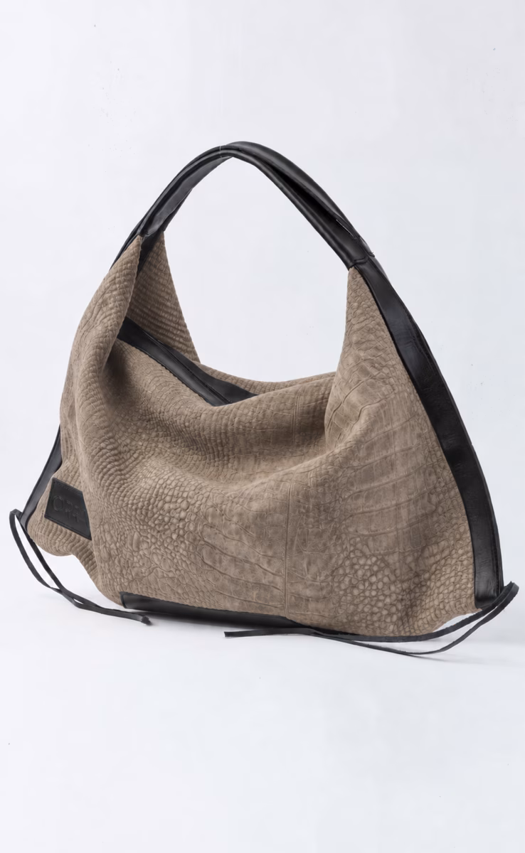 AFETIRIA CROCO SUEDE BAG GREY