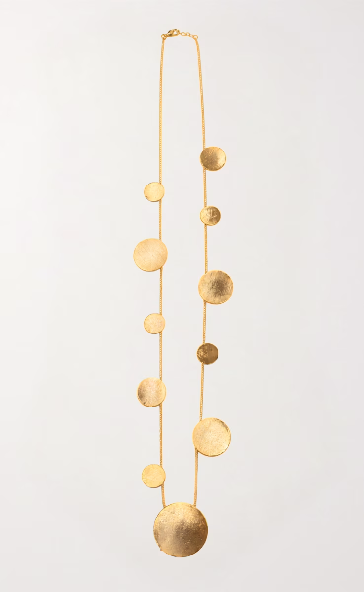 GOLD PLATED DISC NECKLACE