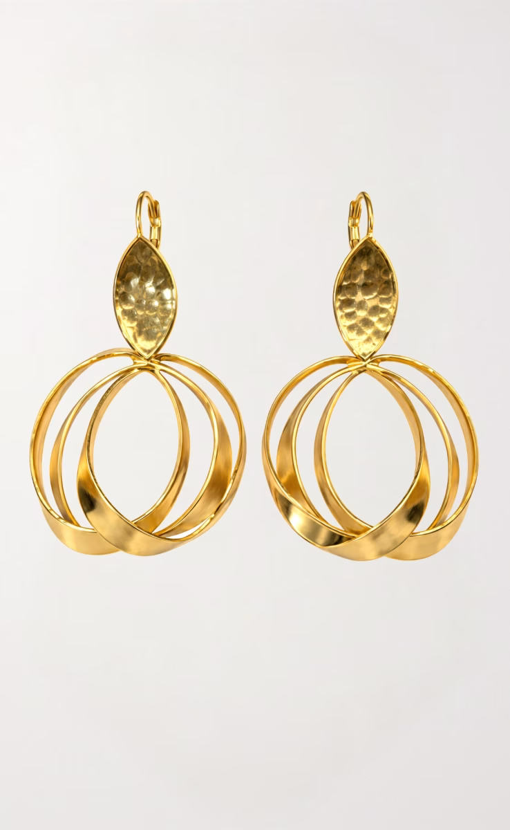 LEAF HOOP EARRINGS