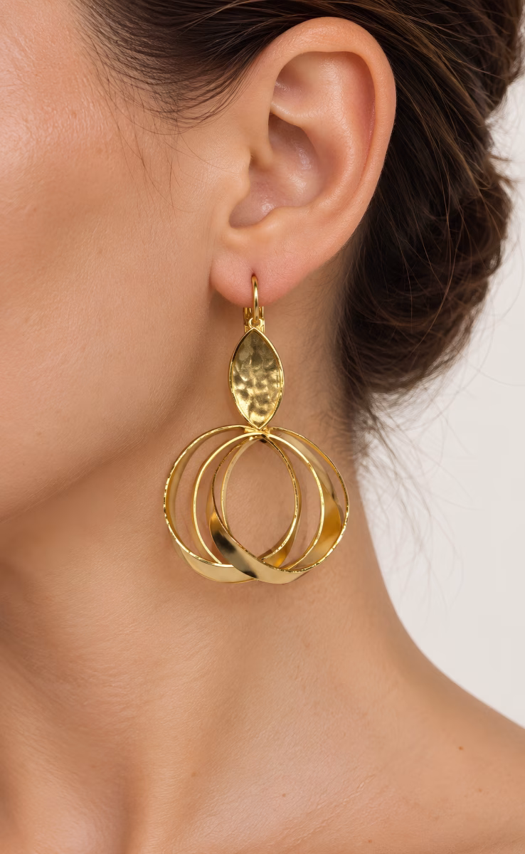 LEAF HOOP EARRINGS