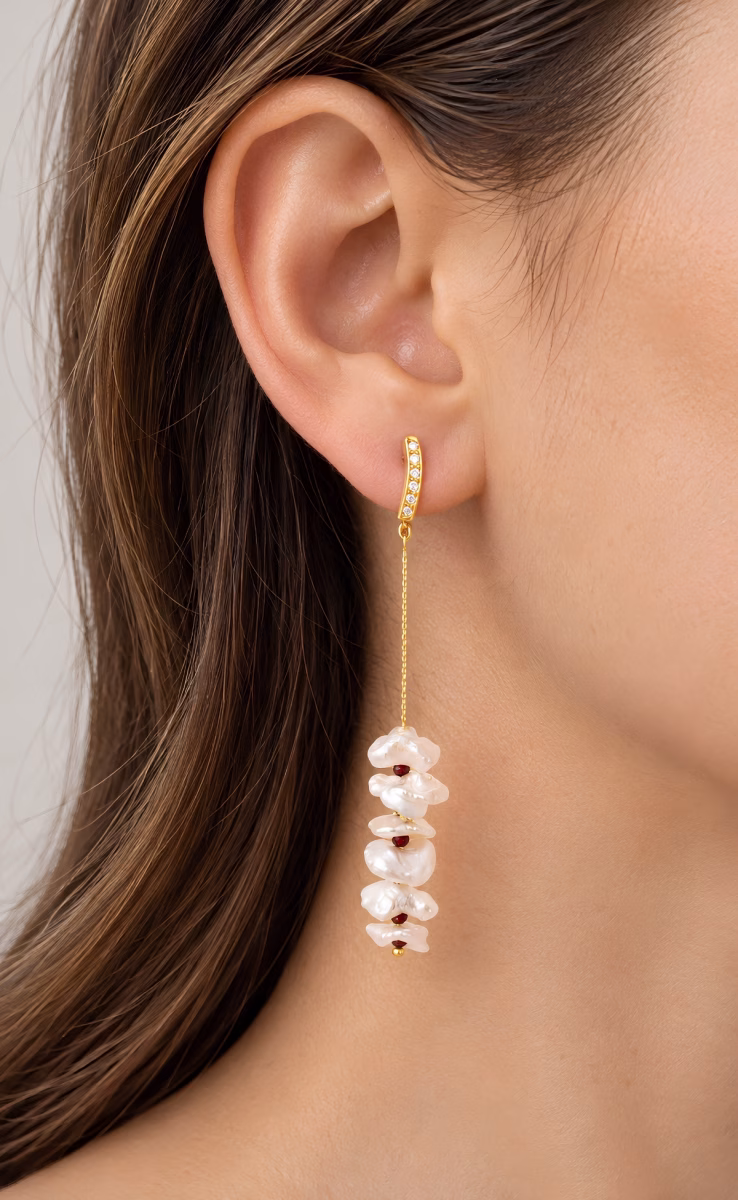 EARRINGS WITH FRESH WATER PEARLS