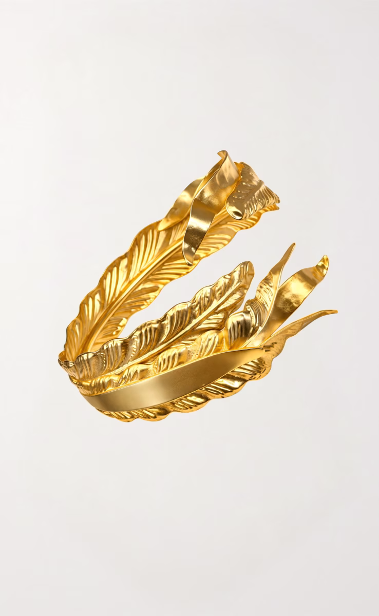 FEATHER BRACELET GOLD PLATED
