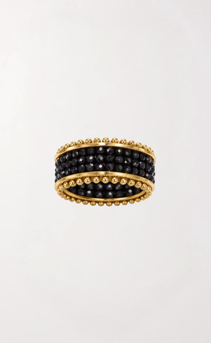 RING RI0129 WITH BLACK SPINEL STONES