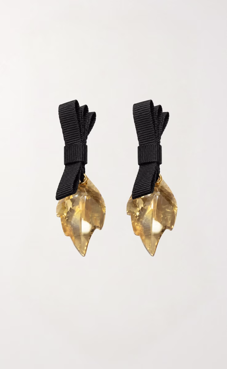 EARRINGS RIBBON ER0280 WITH SWAROVSKI LEAVES