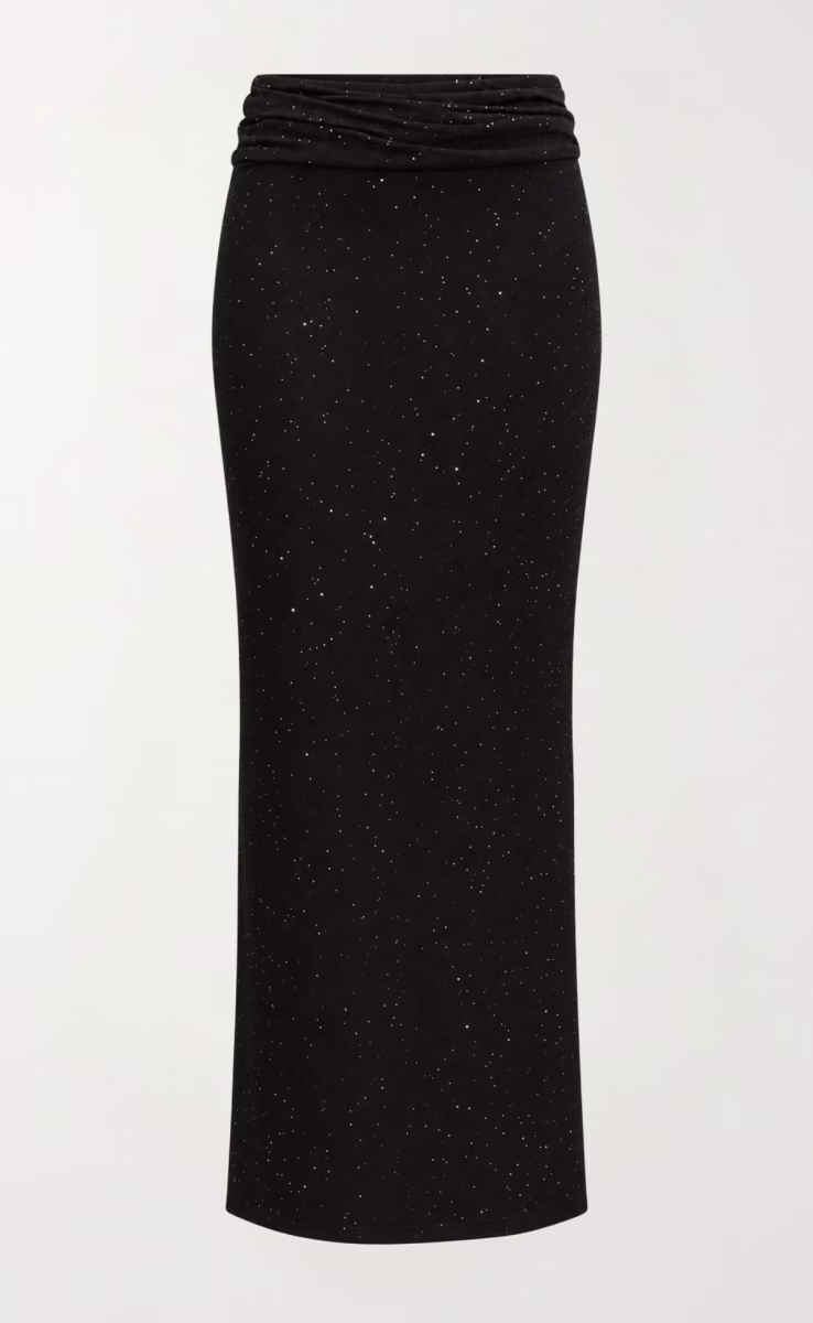 MAGNETIC KNITTED MAXI SKIRT BLACK