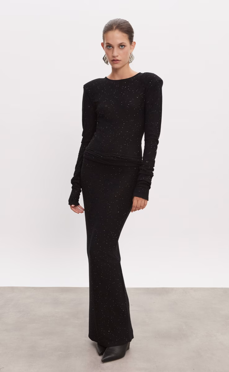 MAGNETIC KNITTED MAXI SKIRT BLACK