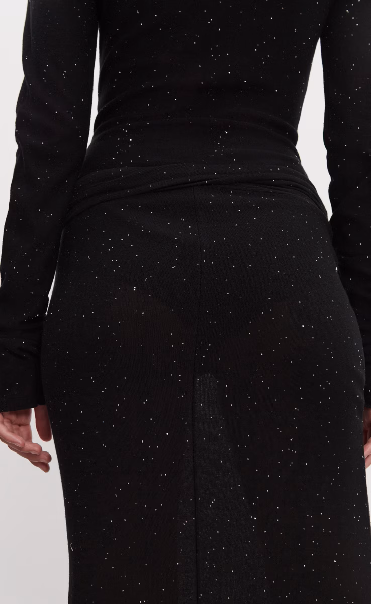MAGNETIC KNITTED MAXI SKIRT BLACK