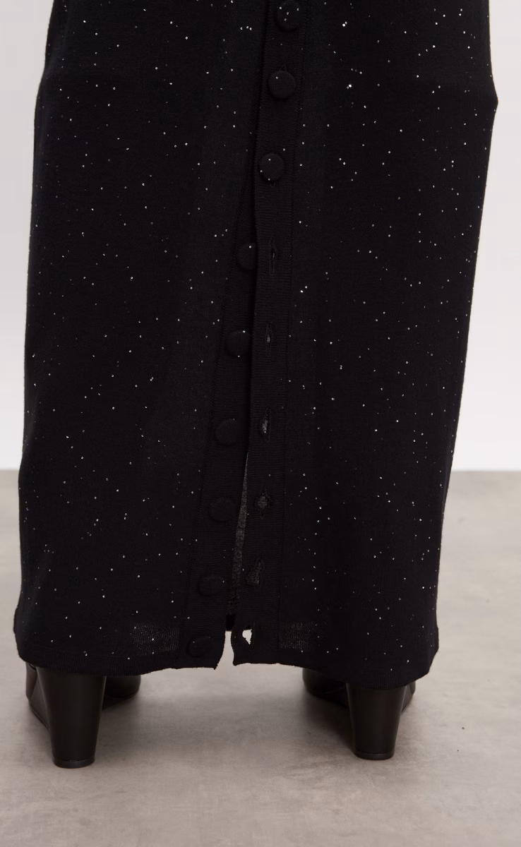 MAGNETIC KNITTED MAXI SKIRT BLACK