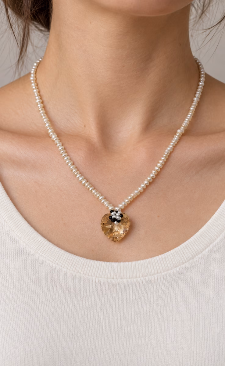 ΚΟΛΙΕ 14K ΧΡΥΣΟ ΜΕ ΠΕΡΛΕΣ & SWAROVSKI